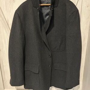 Lauren Ralph Lauren Blazer 50XL Long Wool Gray Black Blue WindowPane Stretch 50L